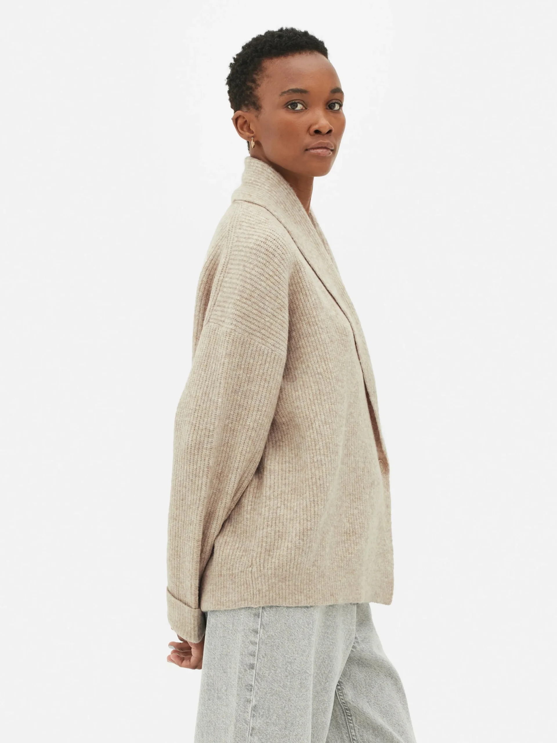 Shawl Button Wrap Cardigan