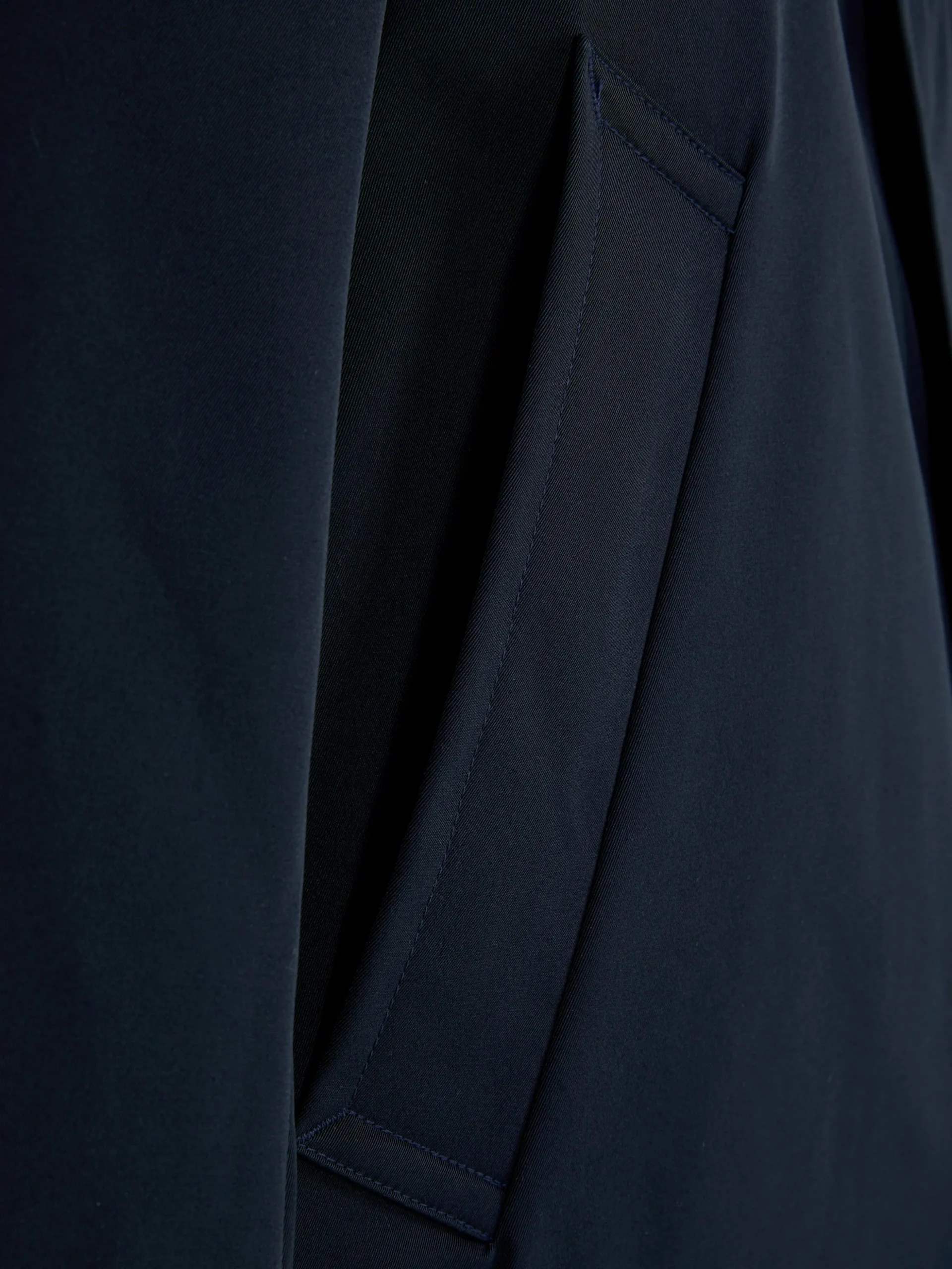 Single-Breasted Long Raincoat