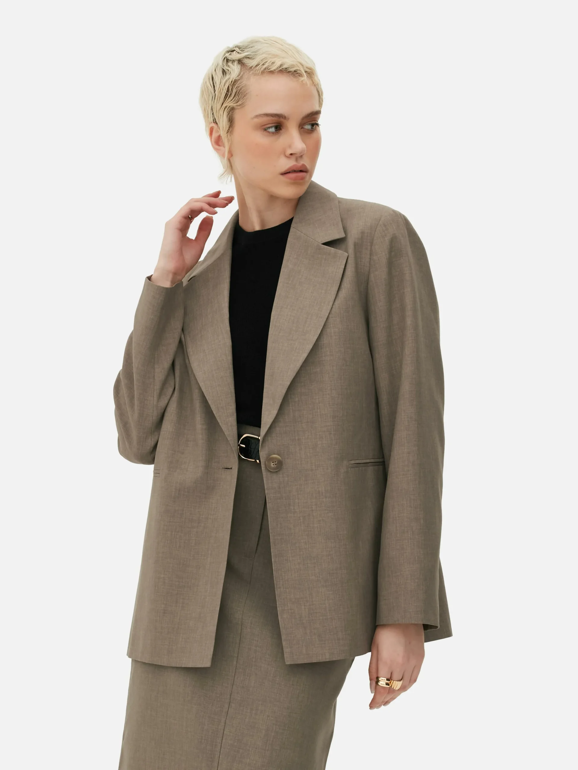 Single-Breasted Oversized Blazer