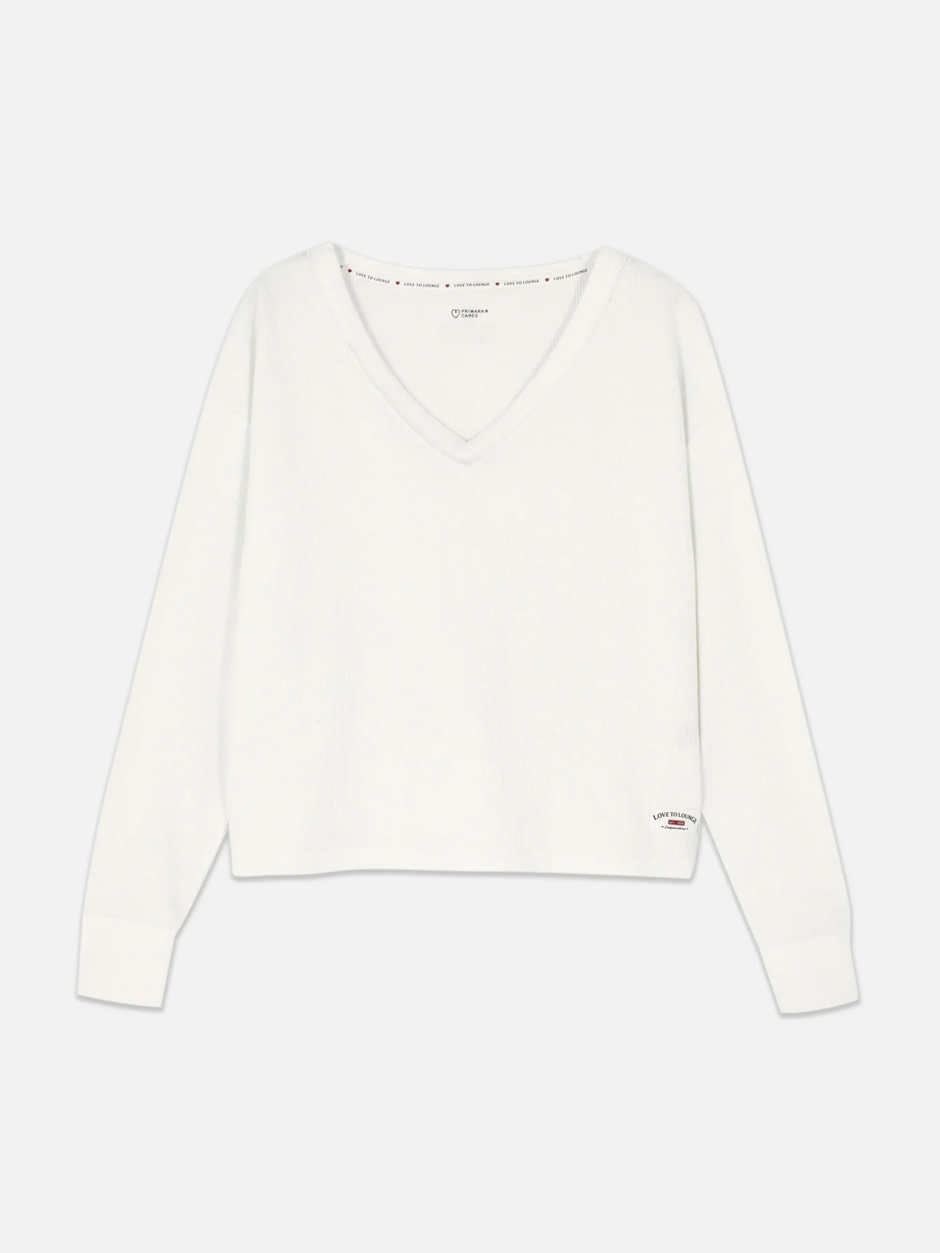 Slouchy V-Neck Long Sleeve Pajama Top