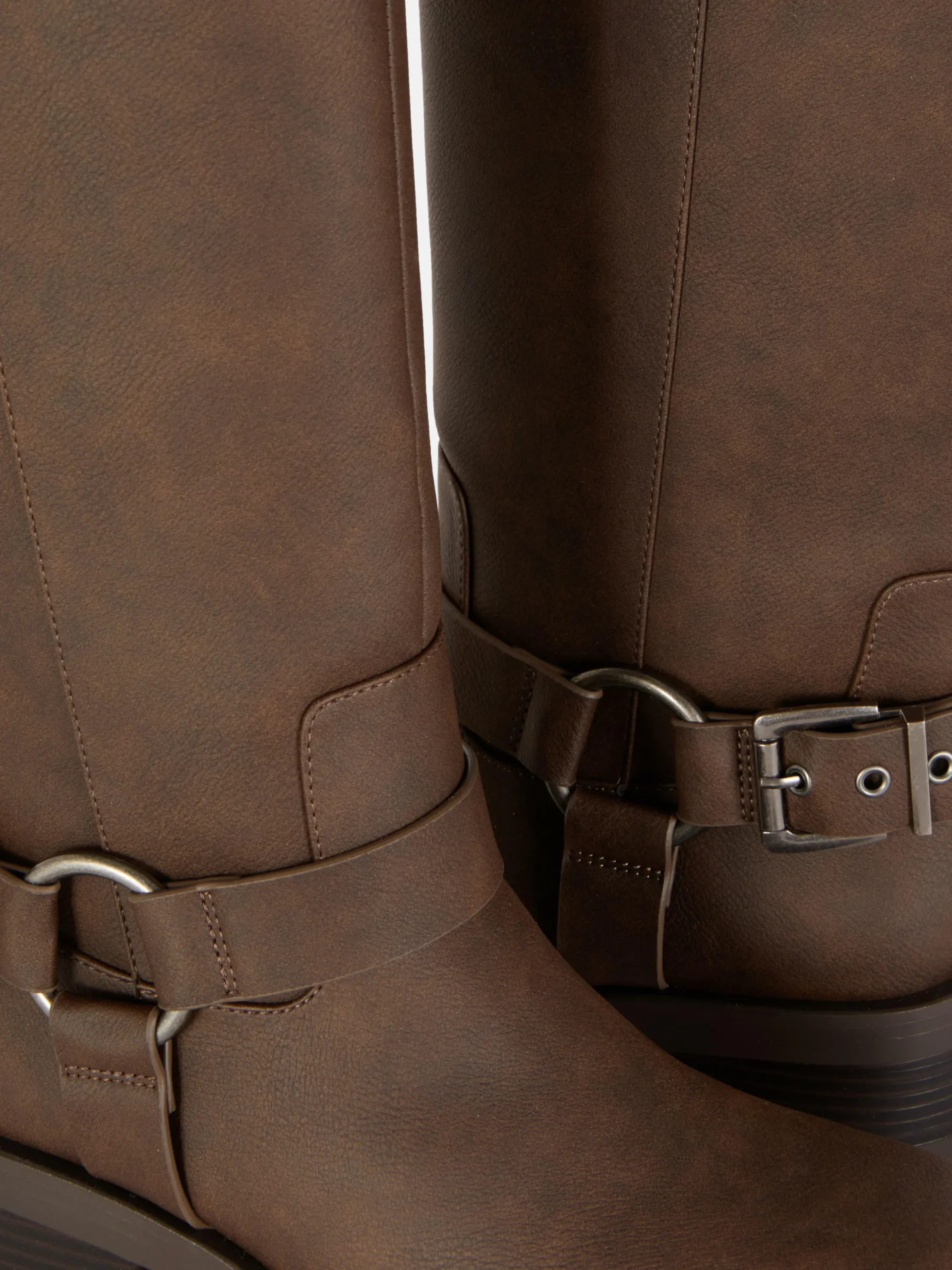Square Toe Biker Boots