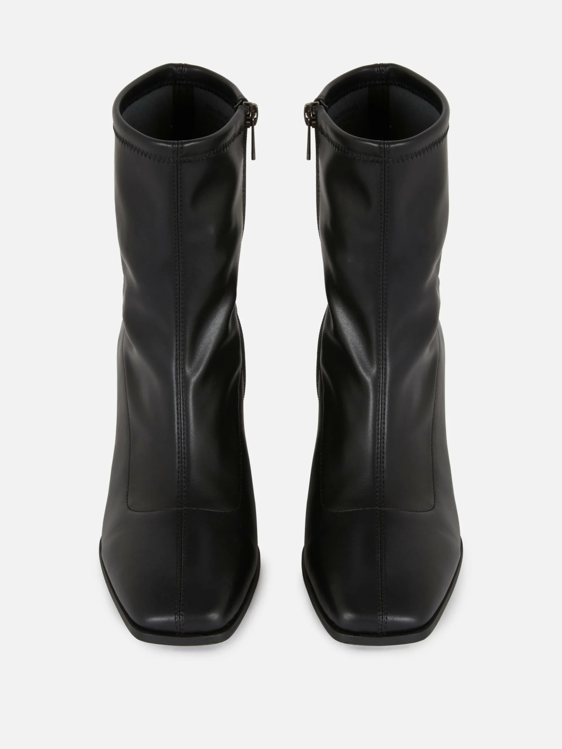 Square Toe Stretch Ankle Boots