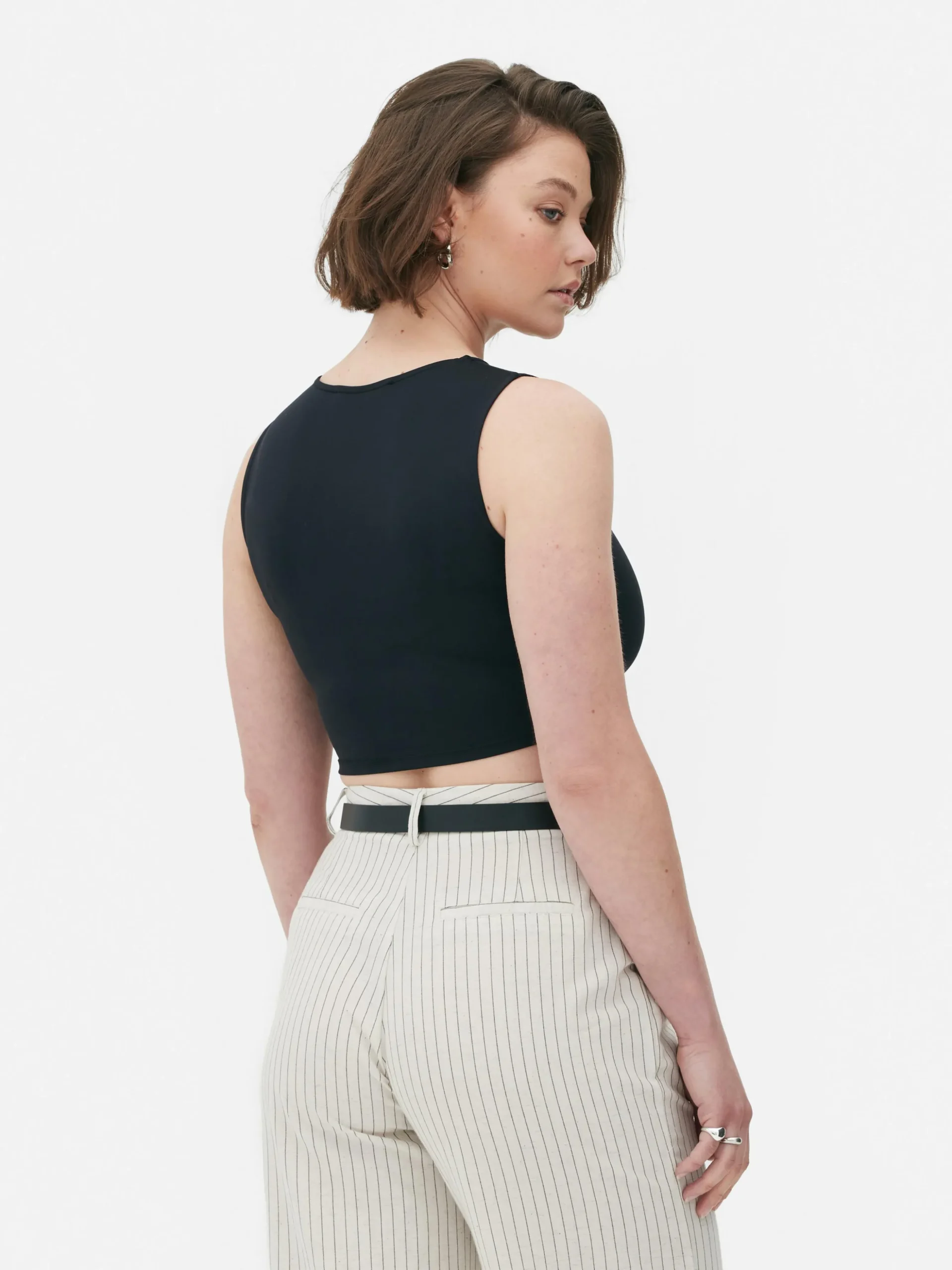 Stretch Cropped Racerback Tank