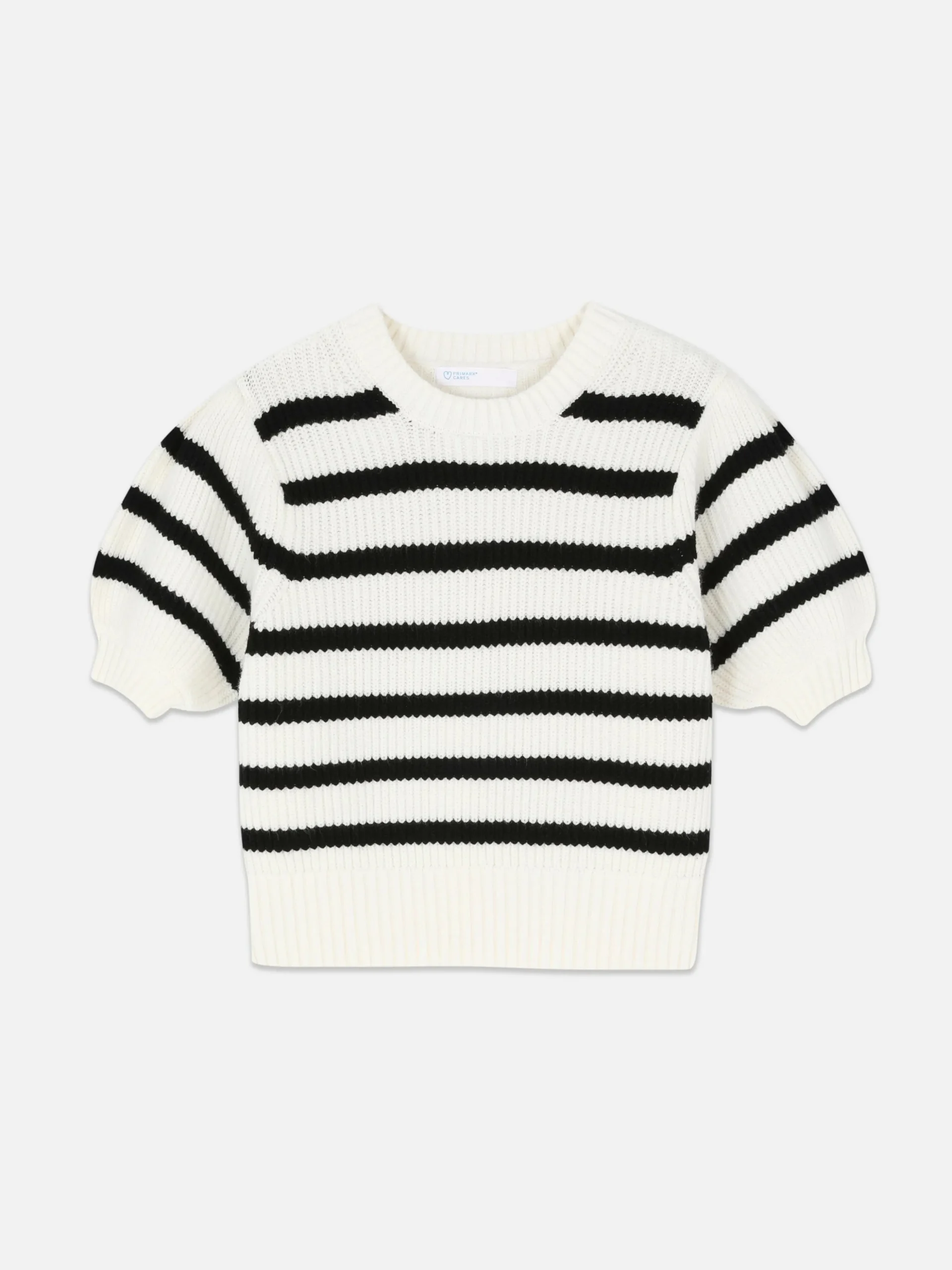 Striped Puff Sleeve Pullover