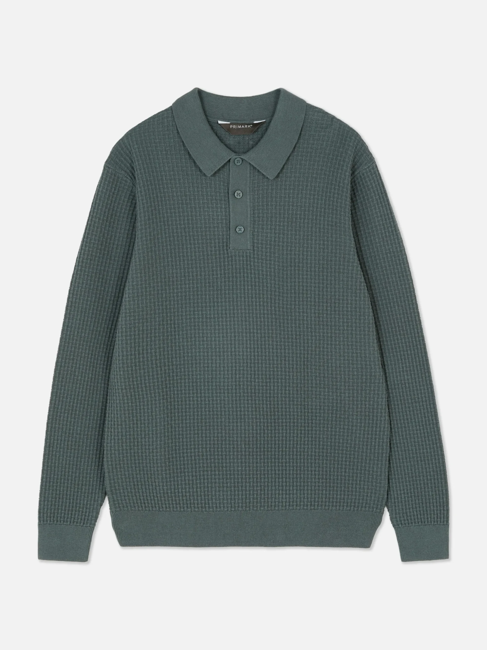 Textured Polo Sweater