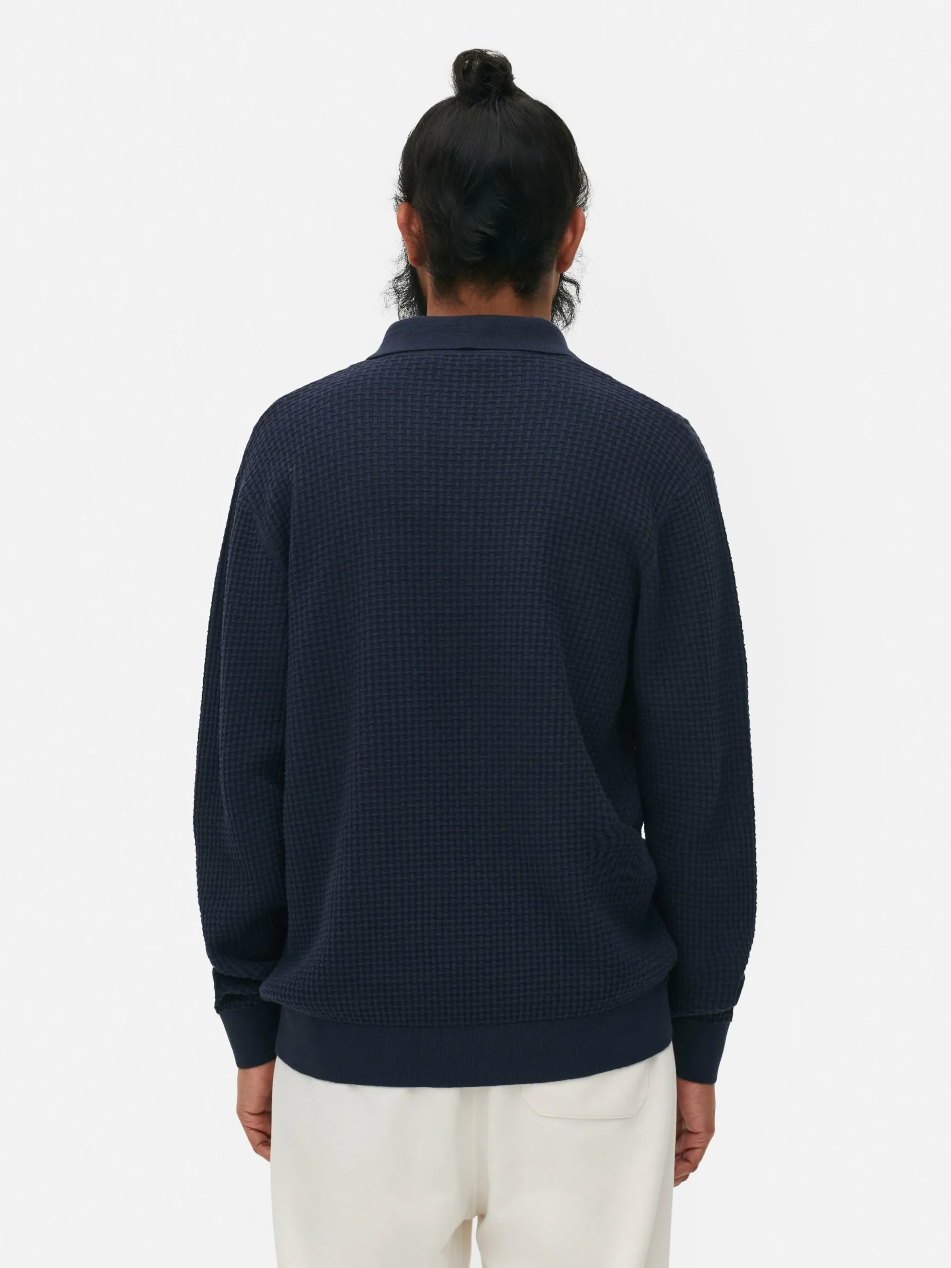 Textured Polo Sweater