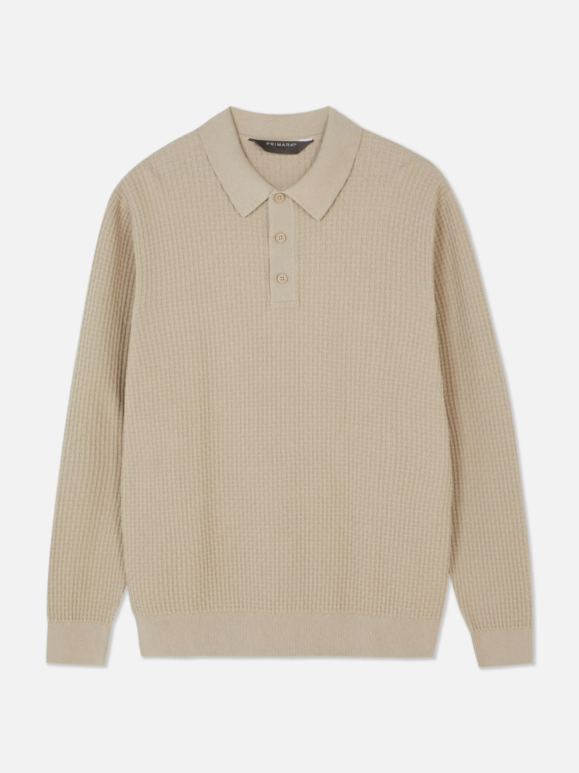 Textured Polo Sweater