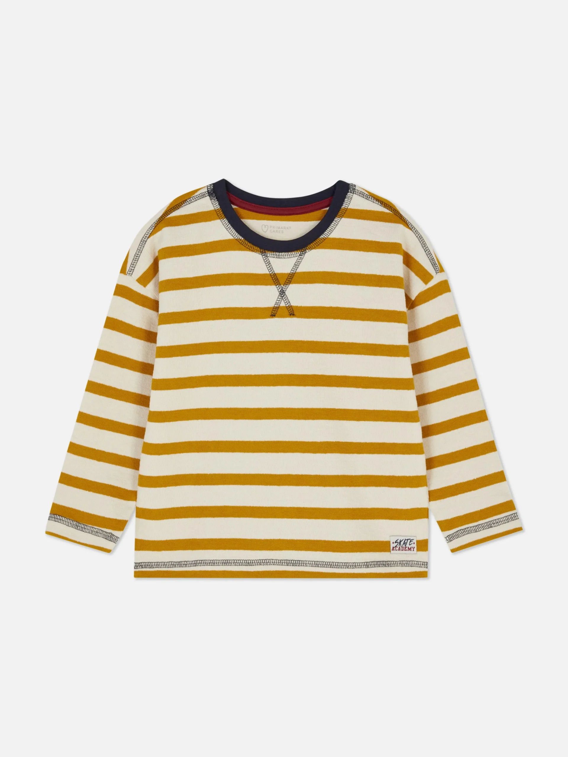 Textured Striped Long Sleeve T-Shirt