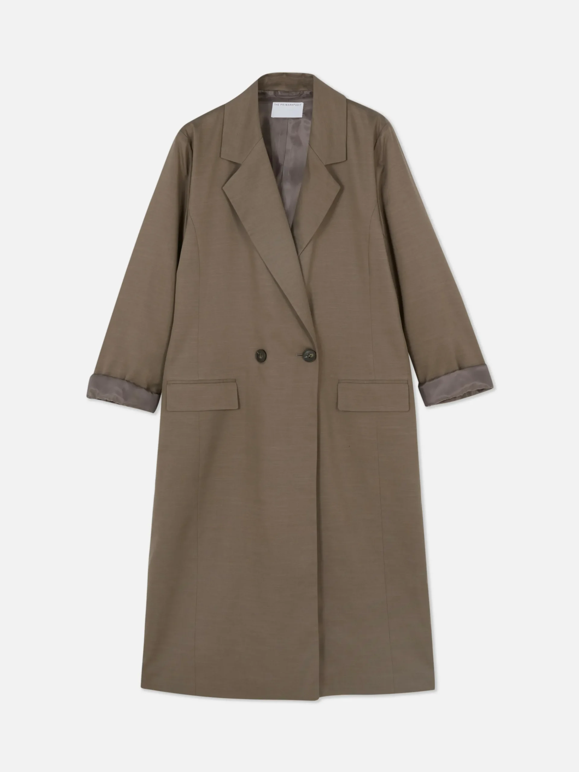 The Edit Double-Breasted Duster Coat