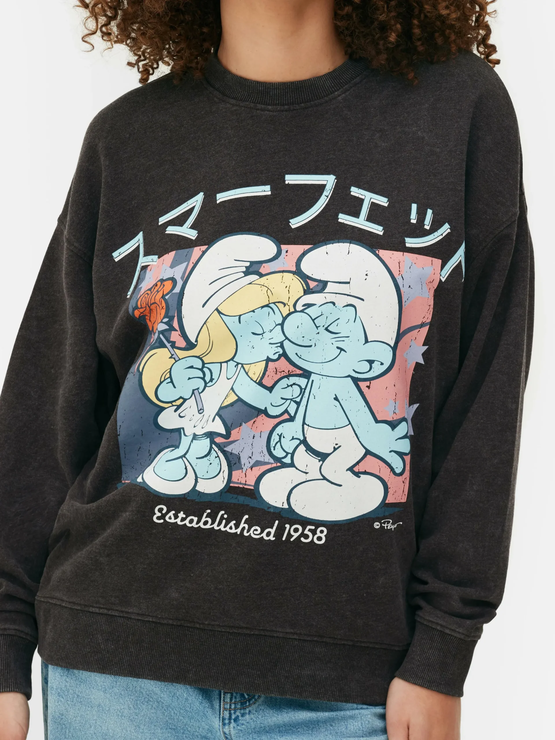 The Smurfs Oversized Graphic Sweatshirt