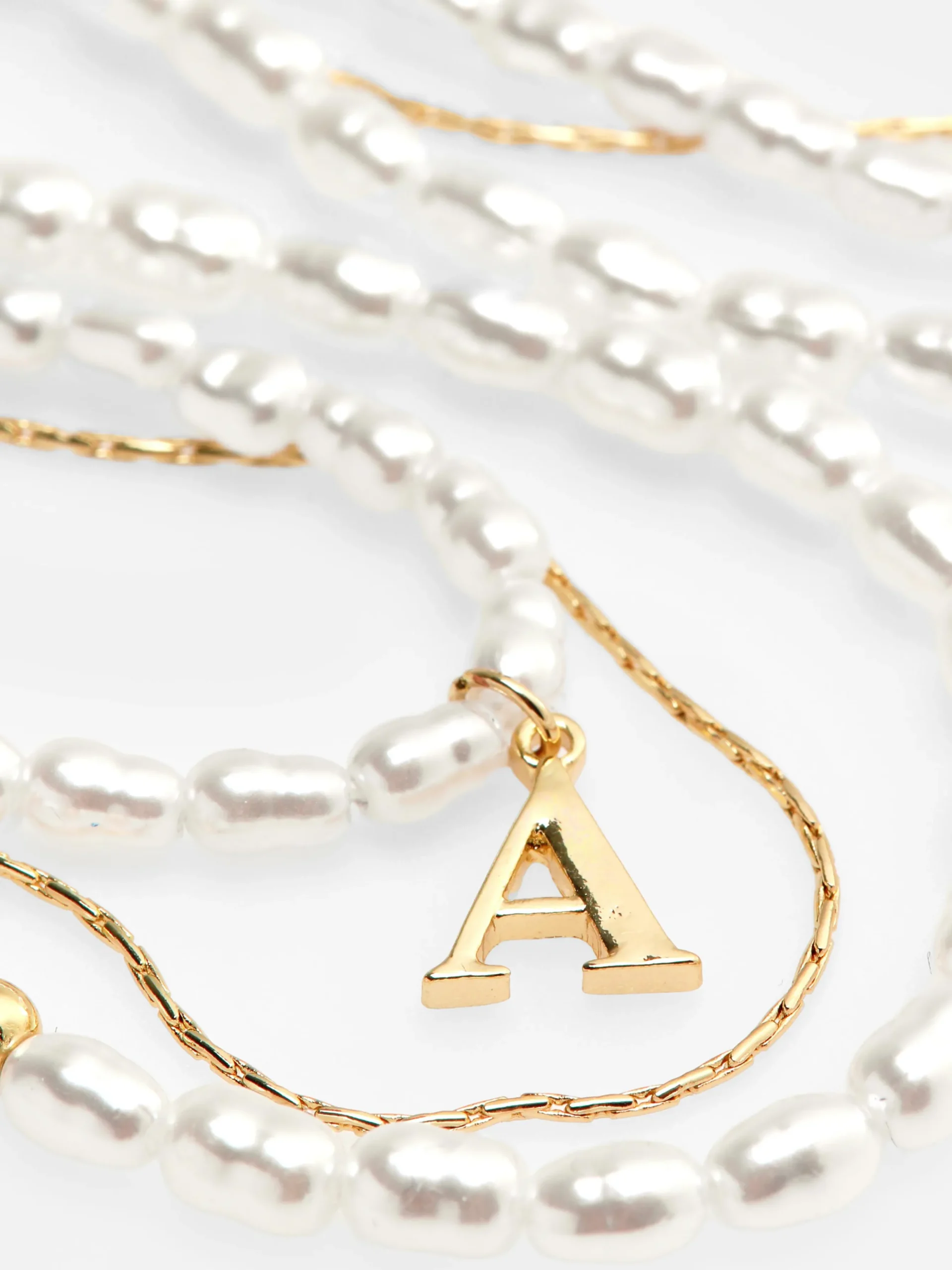 Three Row Initial Necklace