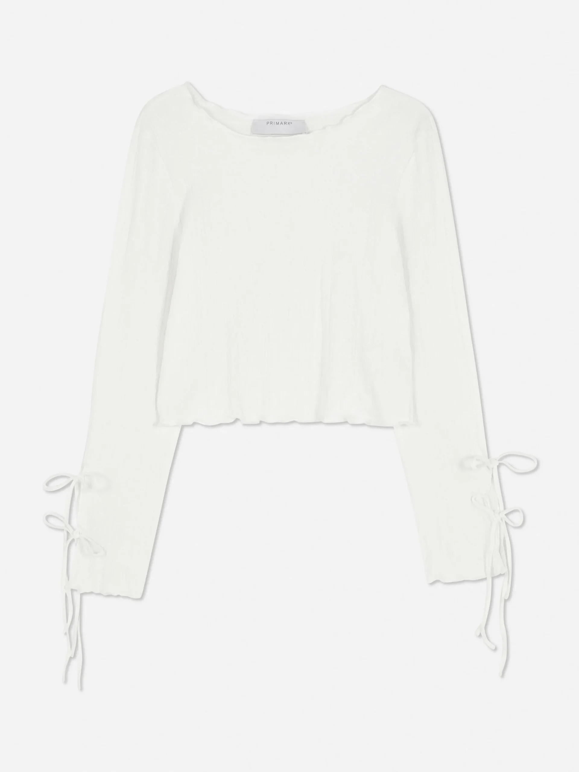 Tie Sleeve Crinkle Top