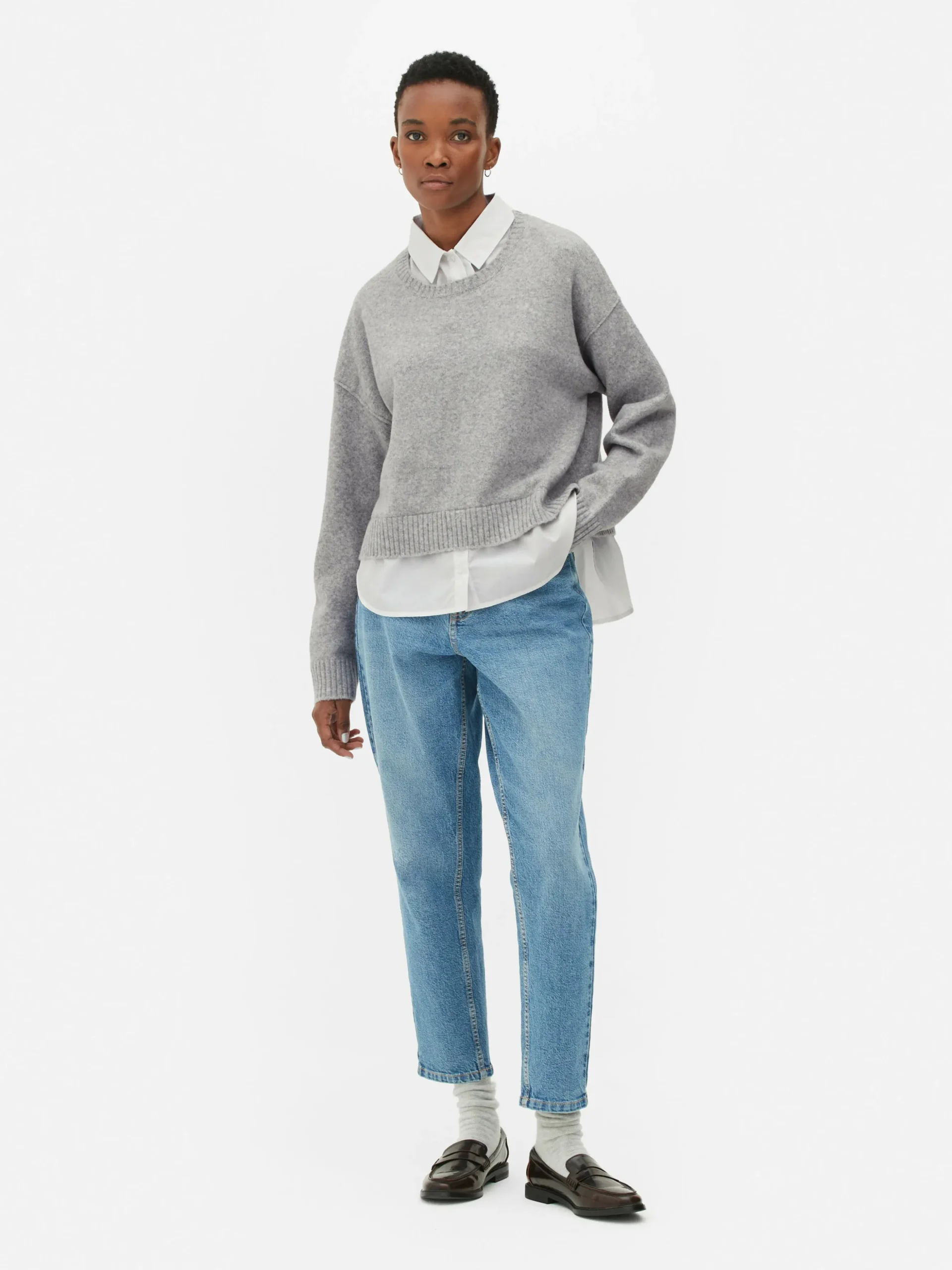 Two-in-One Collared Pullover