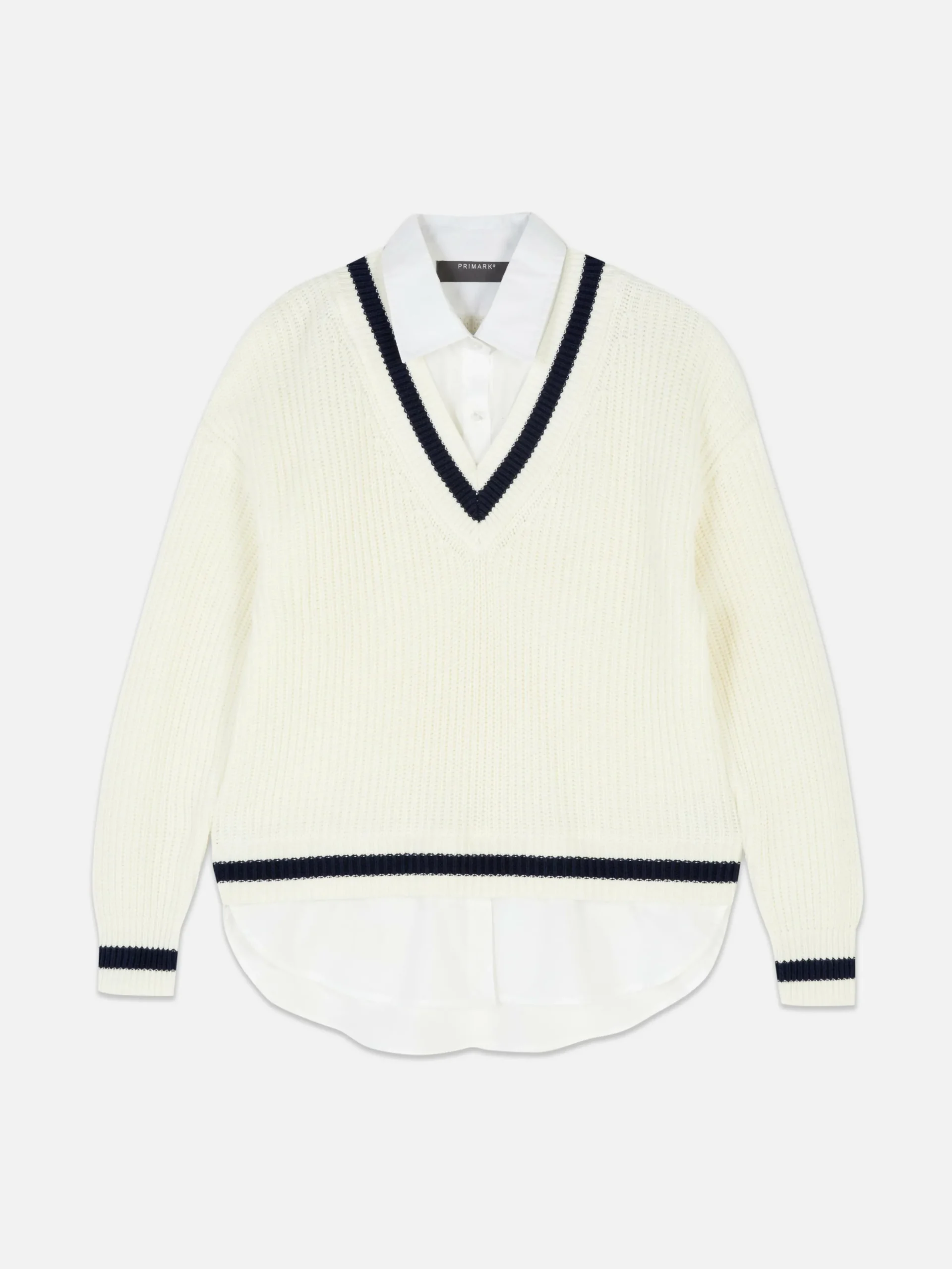Two-in-One Preppy Pullover And Shirt