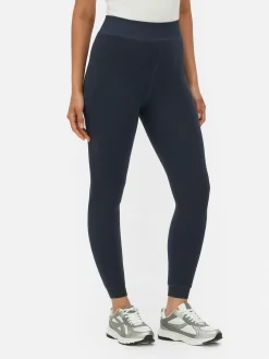 Velvet Plush Lined Denim Look Leggings