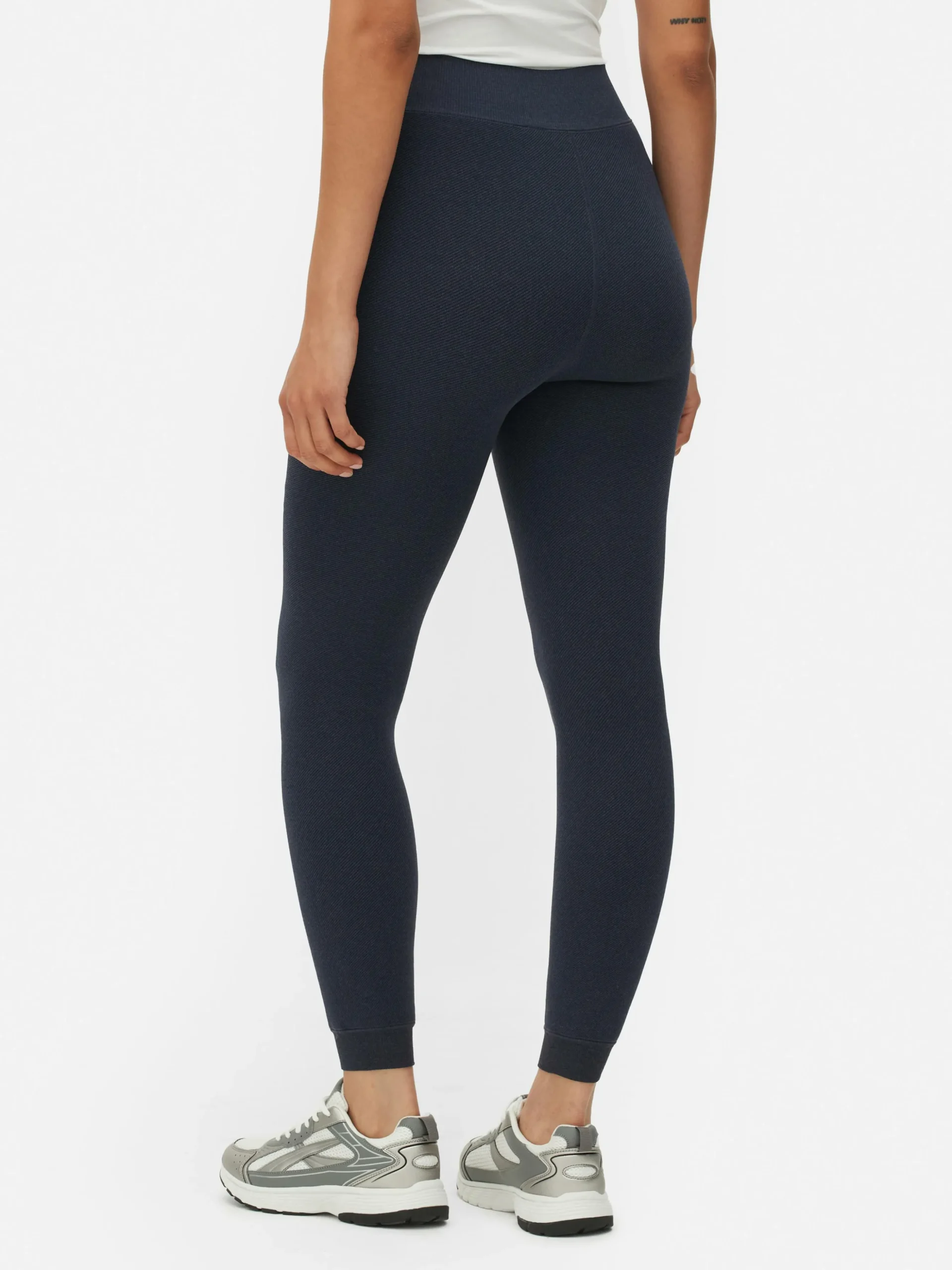 Velvet Plush Lined Denim Look Leggings