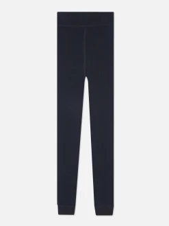 Velvet Plush Lined Denim Look Leggings