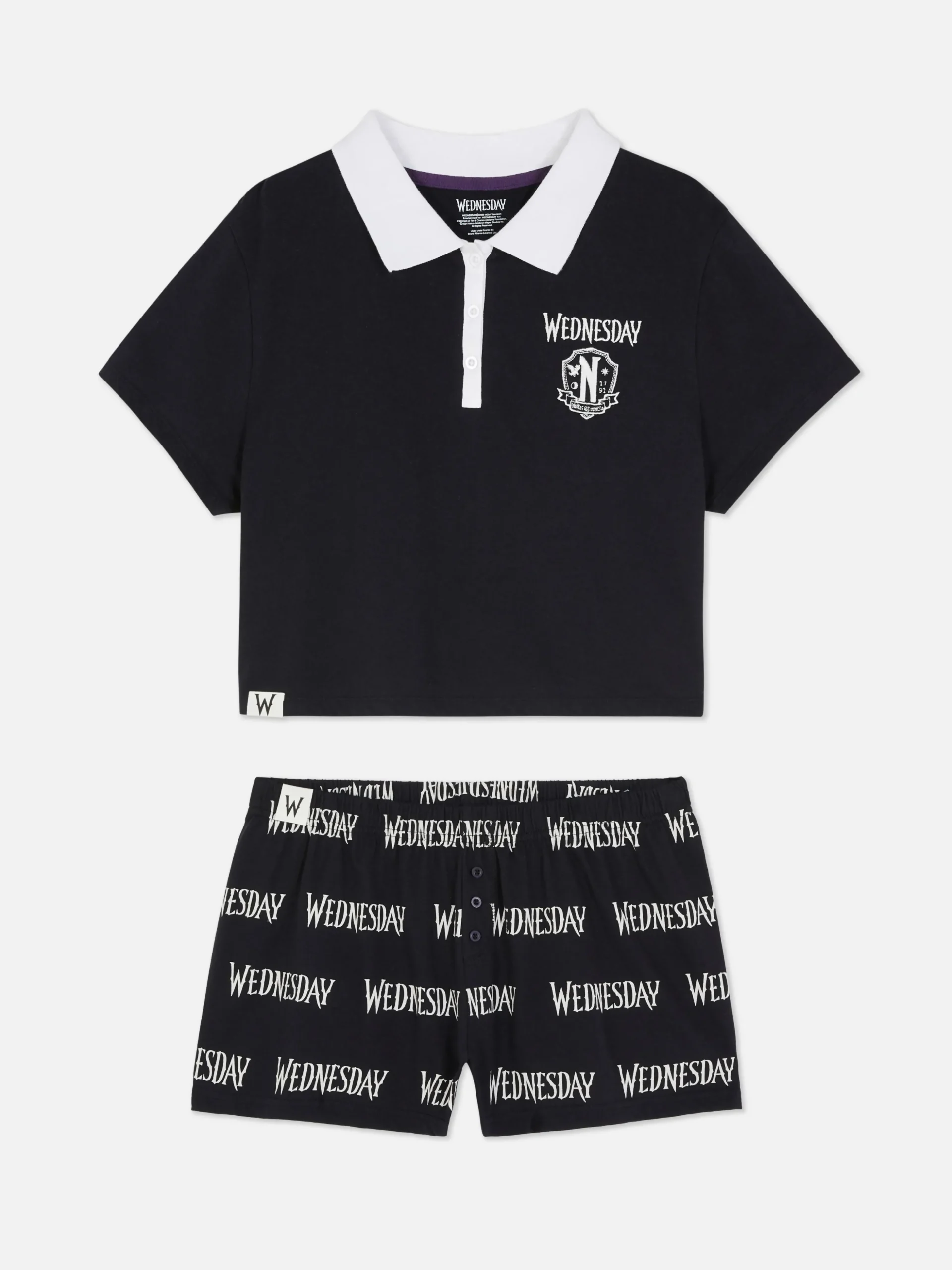 Wednesday Addams Shorts Pajama Set
