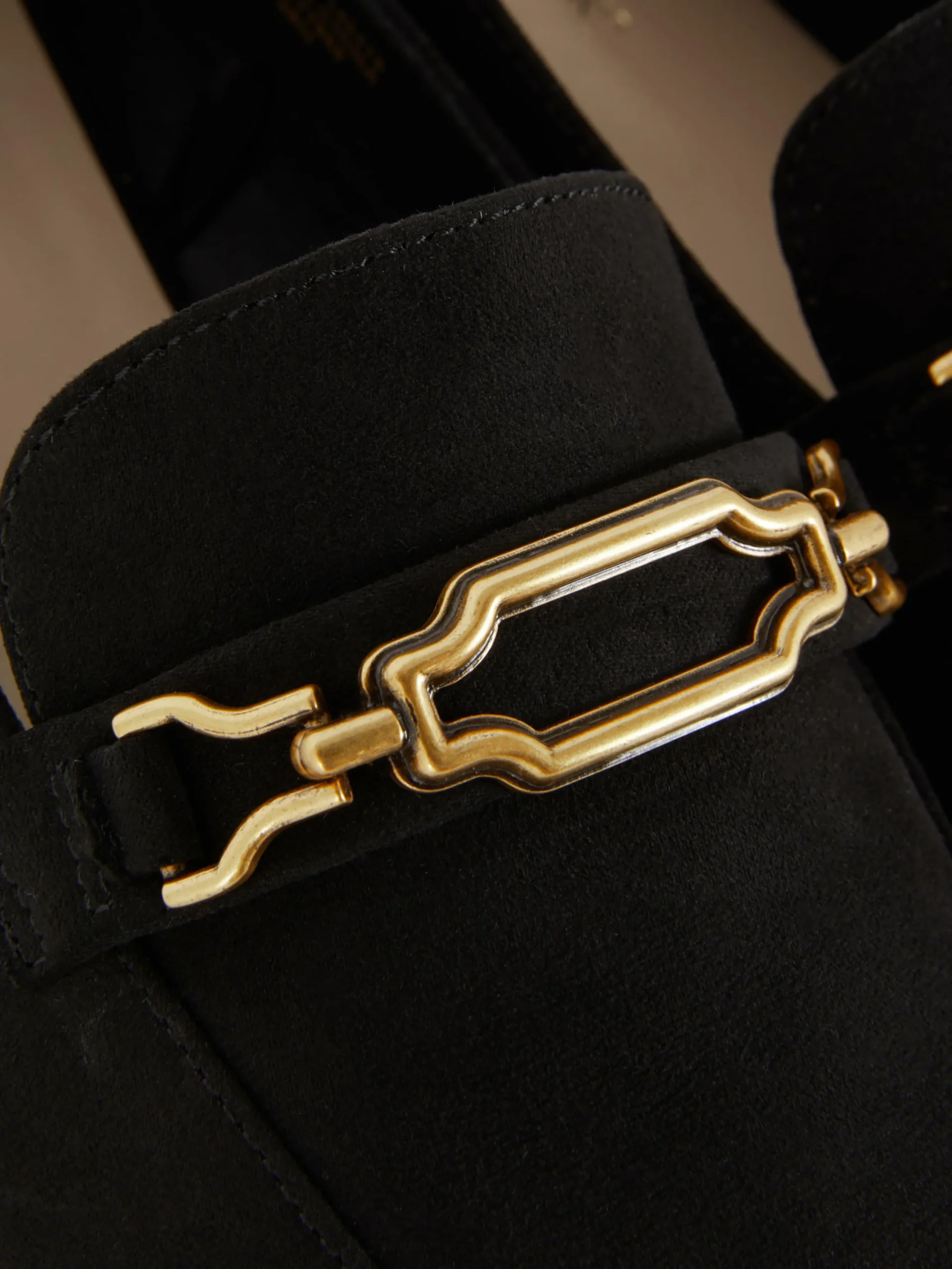 Wide Fit Chain Detail Loafers