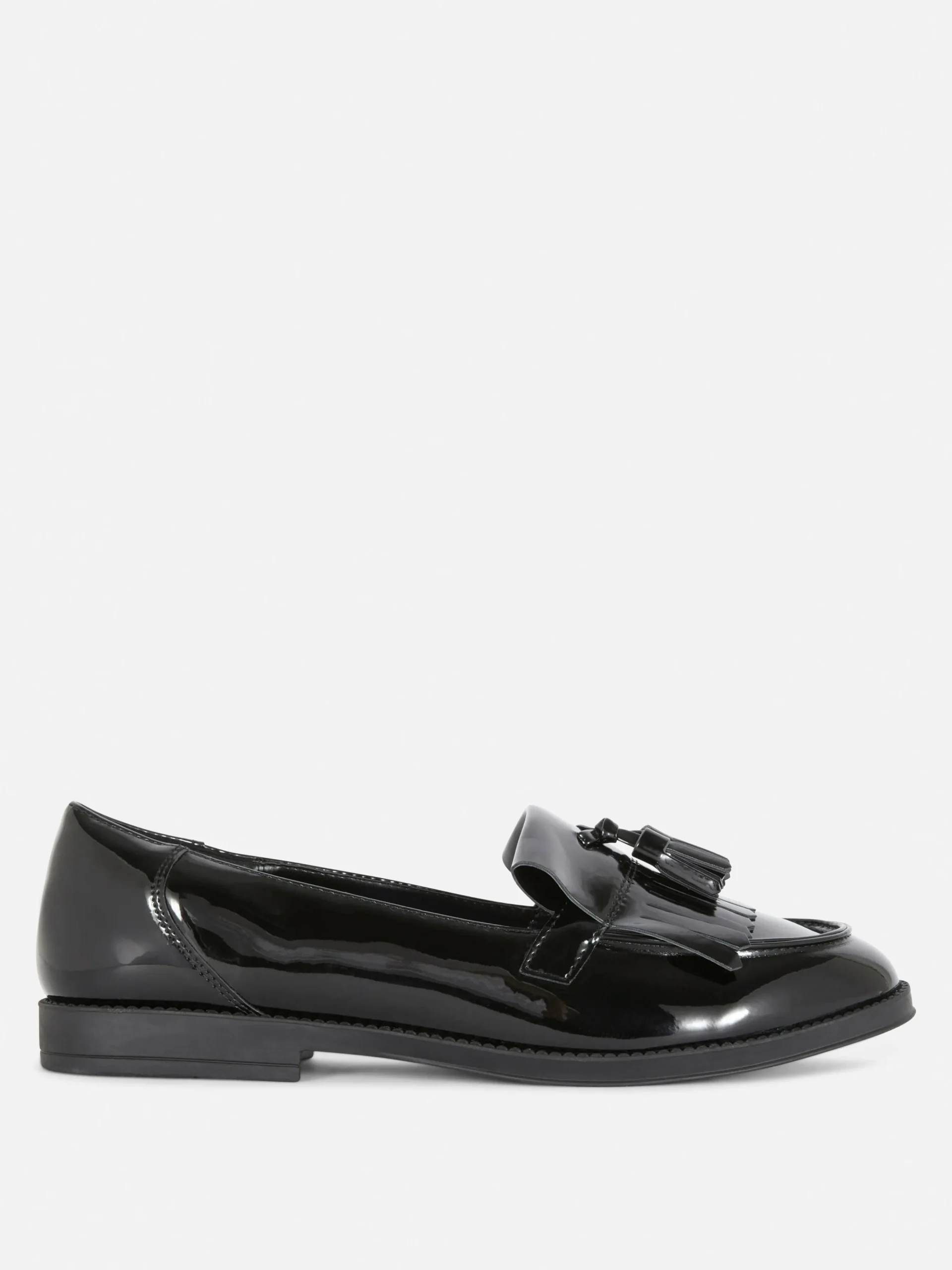 Wide Fit Patent Tassel Loafers