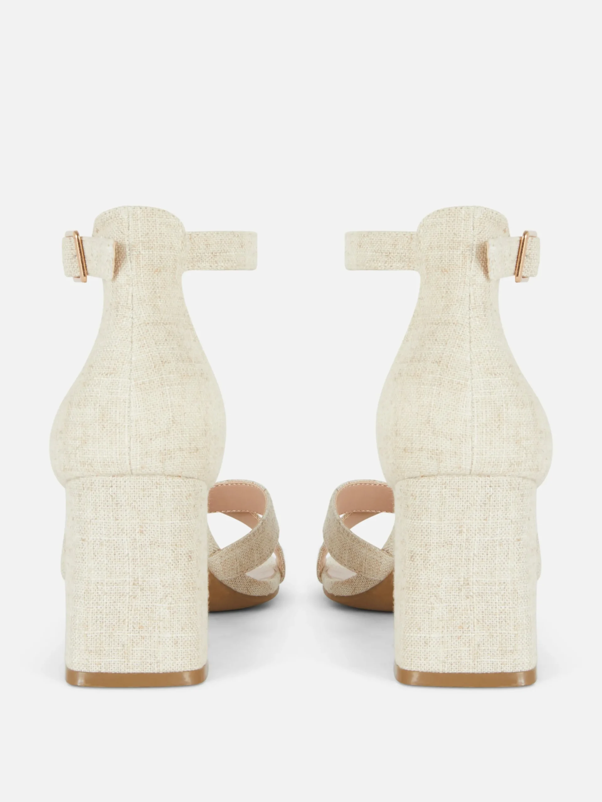 Wide Fit Woven Strap Block Heels