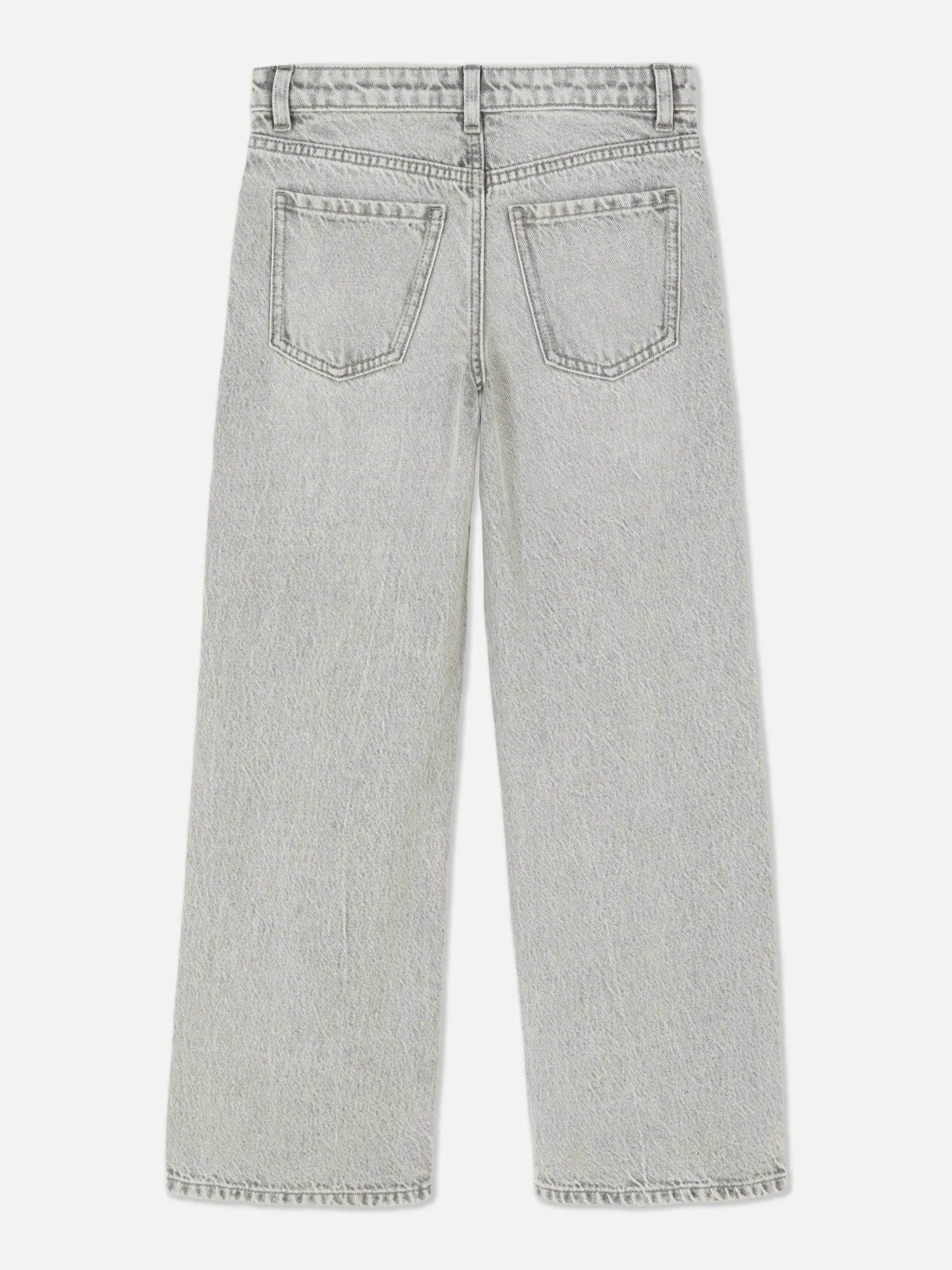 Wide Leg Slit Denim Jeans