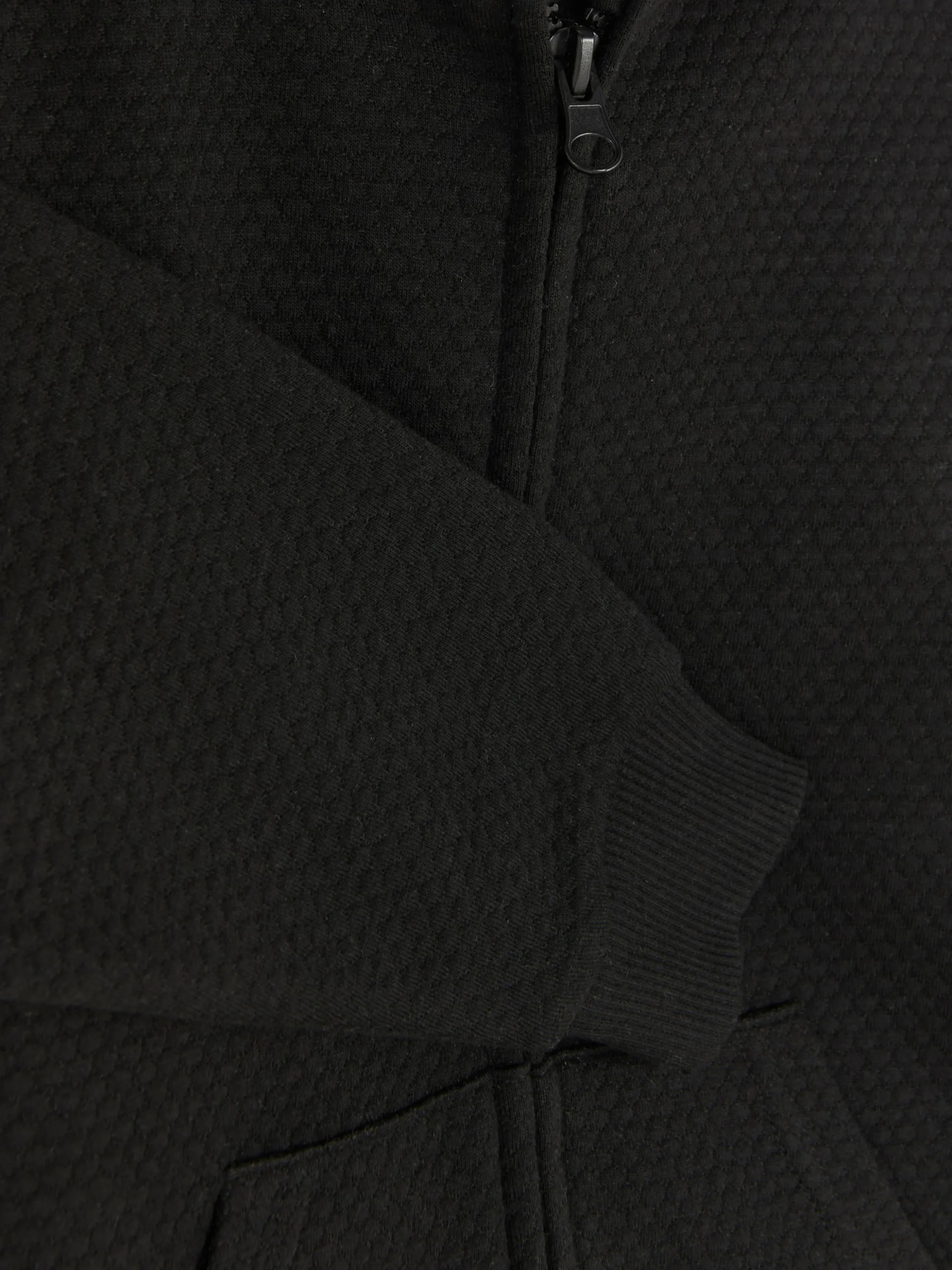 Younger Boy Textured Zip Hoodie